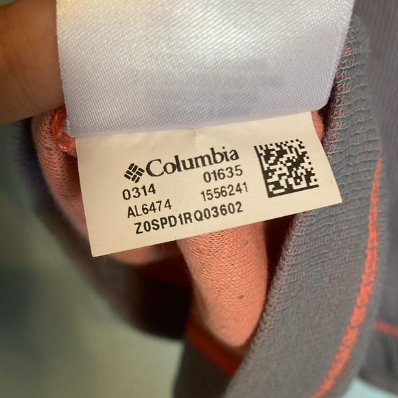 Columbia Womens Size L Grey Orange Contrast Cowl Hoodie Drawstrings Lightweight - Picture 9 of 13